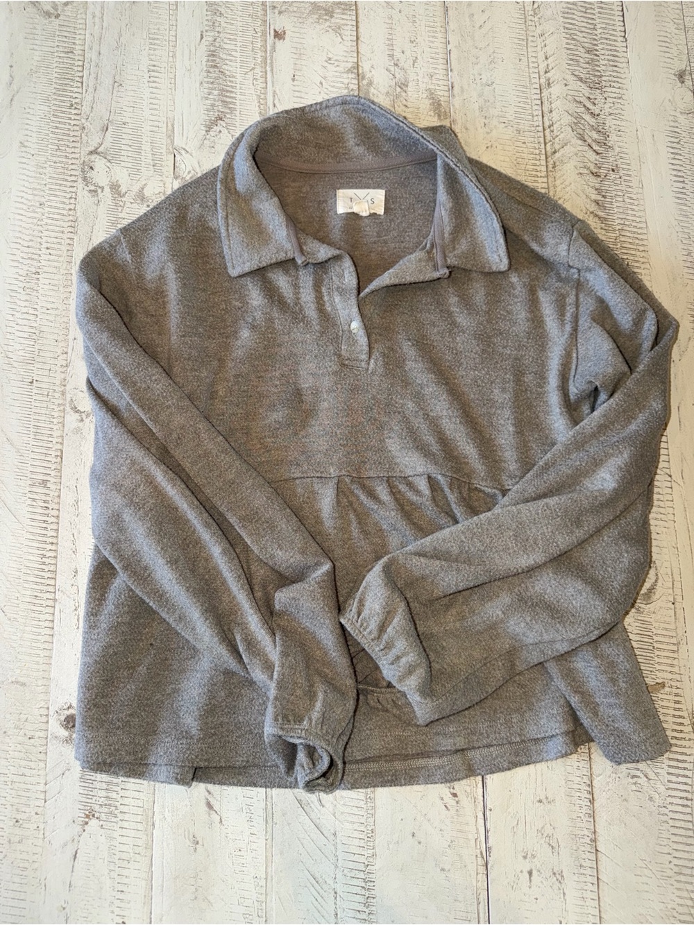 Thread & Supply Gray Collared Pullover Sweater